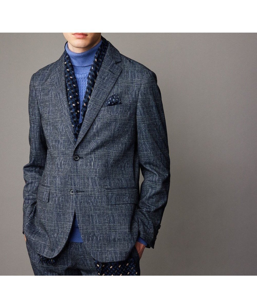 【ジョセフ アブード/JOSEPH ABBOUD / MEN】の【ストレッチ/セットアップ/弱撥水】フランネル ジャージ ジャケット インテリア・キッズ・メンズ・レディースファッション・服の通販 founy(ファニー) 　ファッション　Fashion　メンズファッション　MEN　アウター　Coats Outerwear/Men　テーラードジャケット　Tailored Jackets　シンプル　Simple　ジャケット　Jacket　ジャージ　Jersey　ジャージー　Jersey　ストレッチ　Stretch　セットアップ　Set Up　テーラード　Tailored　プリント　Print　再入荷　Restock/Back In Stock/Re Arrival　A/W・秋冬　Aw・Autumn/Winter・Fw・Fall-Winter　ネイビー系4|ID: prp329100004135769 ipo3291000000028306152