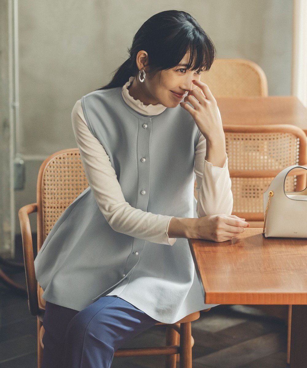 【エニィ スィス/any SiS】の【洗える】ペプラムニット ジレ 人気、トレンドファッション・服の通販 founy(ファニー) 　ファッション　Fashion　レディースファッション　WOMEN　アウター　Coat Outerwear　トップス・カットソー　Tops/Tshirt　ニット　Knit Tops　ベスト/ジレ　Gilets/Vests　A/W・秋冬　Aw・Autumn/Winter・Fw・Fall-Winter　セーター　Sweater　トレンド　Trend　パール　Pearl　フレア　Flare　ベスト　Vest　ペプラム　Peplum　リブニット　Rib Knit　エレガント 上品　Elegant　洗える　Washable　 other-1|ID: prp329100004135846 ipo3291000000028630764