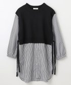 【エニィファム/any FAM】の【洗濯機可能】レイヤード風チュニック ブラック×ブラックストライプ|ID: prp329100004135888 ipo3291000000032747072