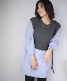 【エニー/ANY】の【洗濯機可能】レイヤード風チュニック グレー×ブルーストライプ|ID: prp329100004135888 ipo3291000000033713895