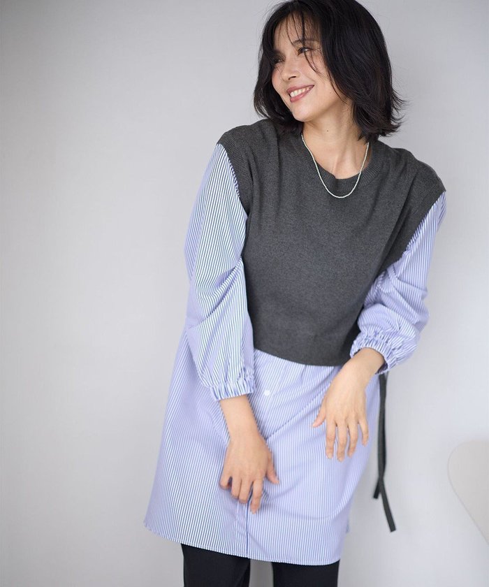 【エニー/ANY】のレイヤード風チュニック インテリア・キッズ・メンズ・レディースファッション・服の通販 founy(ファニー) https://founy.com/ ファッション Fashion レディースファッション Fashion for Women トップス・カットソー Cut & Sew Tops ニット Knit Tops & Sweaters おすすめ Recommended / Our Picks コンビ Combo, Combination Style ストライプ Stripe, Striped Pattern セーター Sweater, Knitwear チュニック Tunic, Long Top バランス Balance, Style Balance 畦 Ribbed Knit A/W・秋冬 Autumn/Winter |ID: prp329100004135888 ipo3291000000036295664