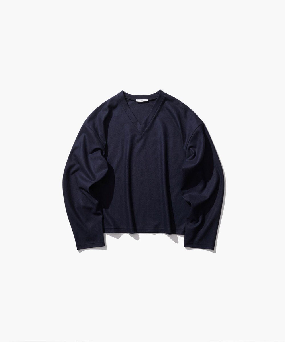 【エイトン/ATON】のMERINO COLLEGE JERSEY Vネックプルオーバー インテリア・キッズ・メンズ・レディースファッション・服の通販 founy(ファニー) 　ファッション　Fashion　レディースファッション　WOMEN　トップス・カットソー　Tops/Tshirt　シャツ/ブラウス　Shirts/Blouses　ロング / Tシャツ　T-Shirts　プルオーバー　Pullover　カットソー　Cut and Sewn　Vネック　V-Neck　カットソー　Cut And Sew　ジャージ　Jersey　ジャージー　Jersey　セットアップ　Set Up　ドレープ　Drape　バランス　Balance　ワイド　Wide　A/W・秋冬　Aw・Autumn/Winter・Fw・Fall-Winter　おすすめ　Recommend　NAVY|ID: prp329100004136168 ipo3291000000028308183