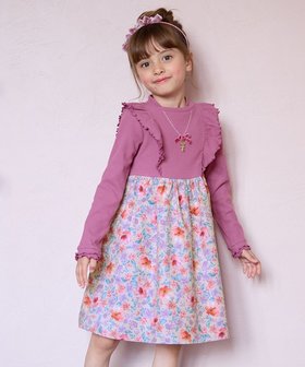 【エニファム/any FAM / KIDS】の花柄ドッキングワンピース 人気、トレンドファッション・服の通販 founy(ファニー) ファッション Fashion キッズファッション KIDS ワンピース Dress/Kids A/W・秋冬 Aw・Autumn/Winter・Fw・Fall-Winter ドッキング Docking ネックレス Necklace フリル Frills ポケット Pocket エレガント 上品 Elegant |ID:prp329100004136237