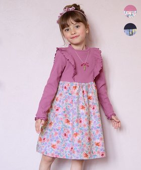 【エニファム/any FAM / KIDS】の花柄ドッキングワンピース 人気、トレンドファッション・服の通販 founy(ファニー) ファッション Fashion キッズファッション KIDS ワンピース Dress/Kids A/W・秋冬 Aw・Autumn/Winter・Fw・Fall-Winter ドッキング Docking ネックレス Necklace フリル Frills ポケット Pocket エレガント 上品 Elegant |ID:prp329100004136237