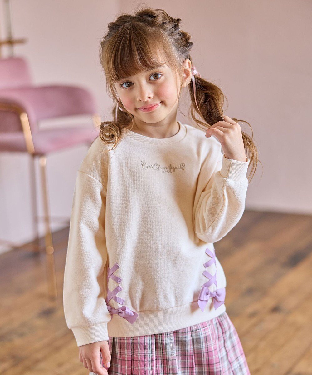 【エニファム/any FAM / KIDS】の裾レースアップトレーナー 人気、トレンドファッション・服の通販 founy(ファニー) 　ファッション　Fashion　キッズファッション　KIDS　トップス・カットソー　Tops/Tees/Kids　秋　Autumn/Fall　ガーリー　Girly　スウェット　Sweat　定番　Standard　ポケット　Pocket　リボン　Ribbon　レース　Race　A/W・秋冬　Aw・Autumn/Winter・Fw・Fall-Winter　 other-1|ID: prp329100004136368 ipo3291000000028739659