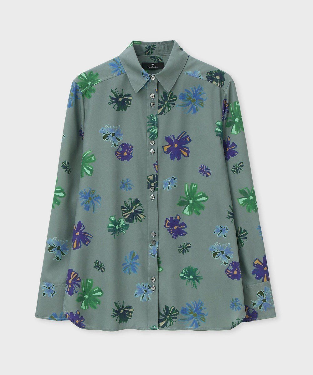 【ポール スミス/Paul Smith】のPainted Cosmos ブラウス インテリア・キッズ・メンズ・レディースファッション・服の通販 founy(ファニー) 　ファッション　Fashion　レディースファッション　WOMEN　トップス・カットソー　Tops/Tshirt　シャツ/ブラウス　Shirts/Blouses　A/W・秋冬　Aw・Autumn/Winter・Fw・Fall-Winter　コンパクト　Compact　プリント　Print　プリーツ　Pleats　ベーシック　Basic　ボックス　Box　マニッシュ　Mannish　ヨーク　Yoke　リラックス　Relax　ワーク　Work　カーキ|ID: prp329100004137403 ipo3291000000028329574