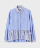 【ポール スミス/Paul Smith】のストライプ ギャザー ブラウス ブルー|ID: prp329100004137405 ipo3291000000028329578