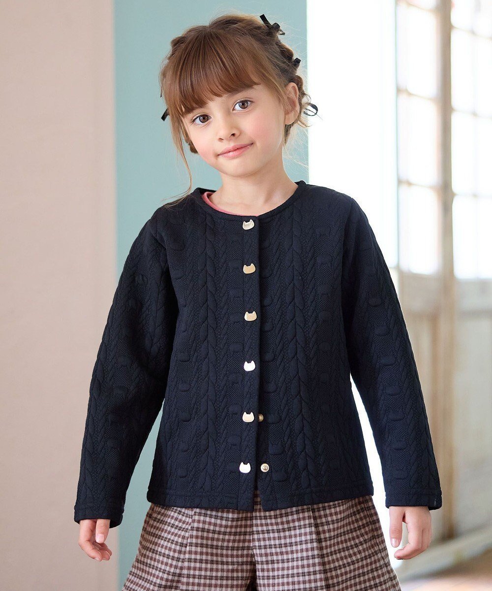 【エニファム/any FAM / KIDS】のふくれジャガードカーディガン 人気、トレンドファッション・服の通販 founy(ファニー) 　ファッション　Fashion　キッズファッション　KIDS　トップス・カットソー　Tops/Tees/Kids　インナー　Inner　秋　Autumn/Fall　カーディガン　Cardigan　ネコ　Cat　ポケット　Pocket　羽織　Haori　モチーフ　Motif　ラベンダー　Lavender　ローズ　Rose　A/W・秋冬　Aw・Autumn/Winter・Fw・Fall-Winter　NEW・新作・新着・新入荷　New Arrivals　おすすめ　Recommend　エレガント 上品　Elegant　 other-1|ID: prp329100004141430 ipo3291000000028426015