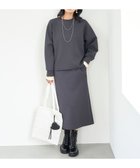【アンフィーロ 自由区/UNFILO】の【大好評により追加生産決定!】BEAUTY FORM JERSEY Iラインスカート チャコール|ID:prp329100004141605