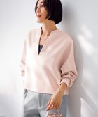 【アンフィーロ 自由区/UNFILO】のBEAUTY FORM JERSEY キーネックプルオーバー ピンク|ID: prp329100004141607 ipo3291000000032409198