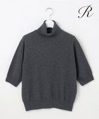 【23区/NIJYUSANKU】の【R(アール)】ウールカシミヤ 5分袖 タートルネックニット チャコールグレー系|ID:prp329100004141611