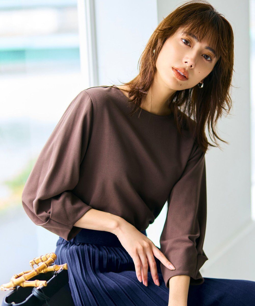 【エニー/ANY】の【洗濯機可】袖タックプルオーバー インテリア・キッズ・メンズ・レディースファッション・服の通販 founy(ファニー) ファッション Fashion レディースファッション Fashion for Women トップス・カットソー Cut & Sew Tops シャツ・ブラウス・オフィスカジュアル Elegant Blouses & Button-Ups ロングTシャツ・Tシャツ Longline T-Shirts & Tees カジュアルプルオーバー・ニットトップス Pullovers & Knit Tops / Casual Pullovers カットソー・ベーシックTシャツ Cut-and-Sewn Tops / Stretch Tees & Basics おすすめ Recommended / Our Picks カットソー Cut and Sewn Top シンプル Simple, Minimal ダブル Double, Double-Breasted フェイス Face, Facial Design エレガント 上品 Elegant 定番 Standard, Basic Item A/W・秋冬 Autumn/Winter ブラウン|ID: prp329100004143174 ipo3291000000034649212