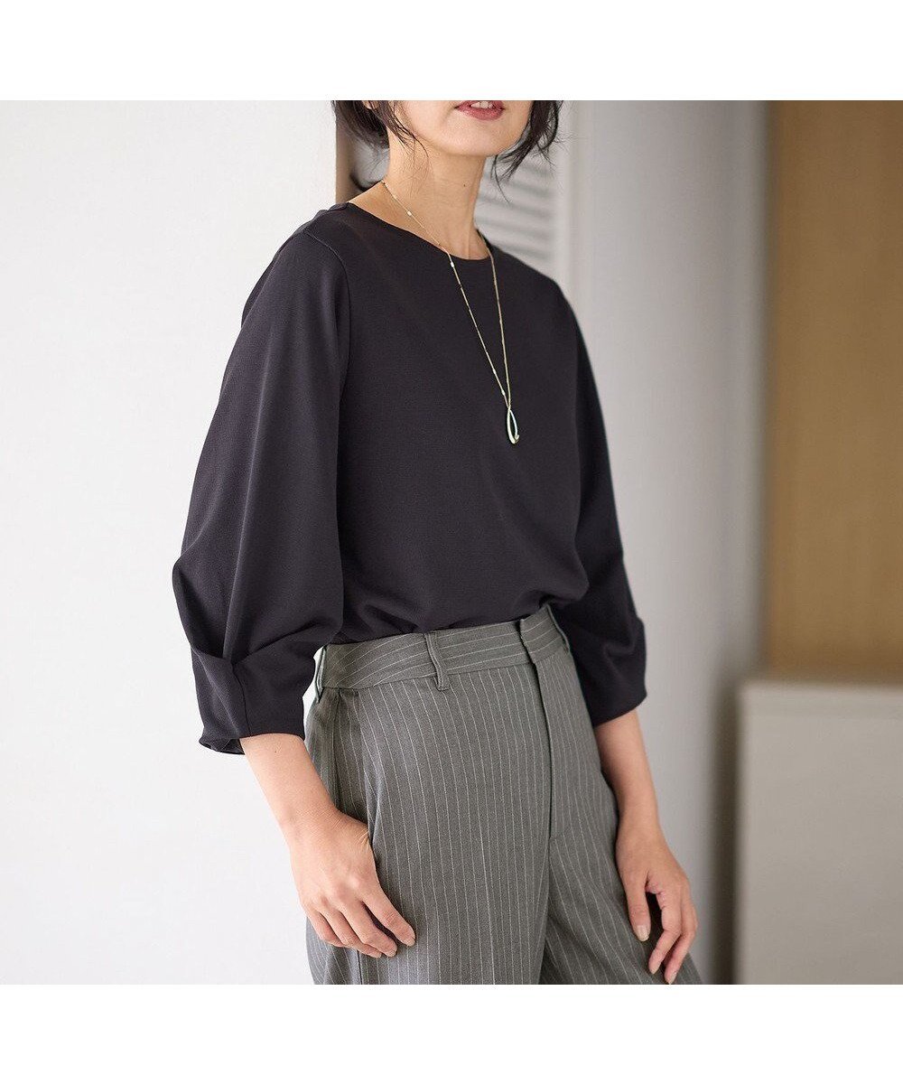 【エニー/ANY】の【洗濯機可】袖タックプルオーバー インテリア・キッズ・メンズ・レディースファッション・服の通販 founy(ファニー) ファッション Fashion レディースファッション Fashion for Women トップス・カットソー Cut & Sew Tops シャツ・ブラウス・オフィスカジュアル Elegant Blouses & Button-Ups ロングTシャツ・Tシャツ Longline T-Shirts & Tees カジュアルプルオーバー・ニットトップス Pullovers & Knit Tops / Casual Pullovers カットソー・ベーシックTシャツ Cut-and-Sewn Tops / Stretch Tees & Basics おすすめ Recommended / Our Picks カットソー Cut and Sewn Top シンプル Simple, Minimal ダブル Double, Double-Breasted フェイス Face, Facial Design エレガント 上品 Elegant 定番 Standard, Basic Item A/W・秋冬 Autumn/Winter ブラック|ID: prp329100004143174 ipo3291000000034649213
