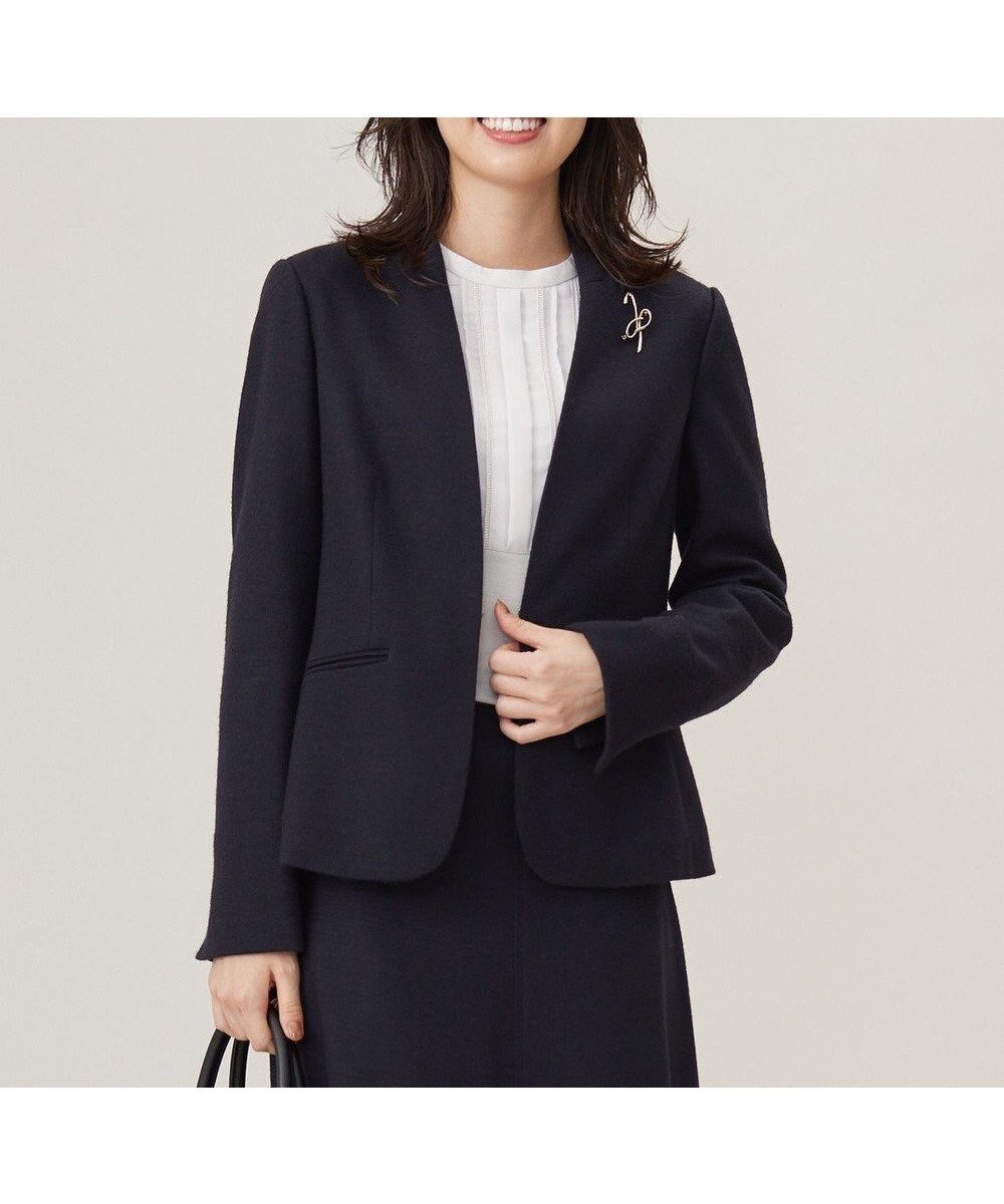 【ジェイ プレス/J.PRESS】の【セットアップ対応】ウールスムース ノーカラー ジャケット 人気、トレンドファッション・服の通販 founy(ファニー) 　ファッション　Fashion　レディースファッション　Ladies' Fashion Online　アウター　Coat Outerwear　ジャケット　Jackets　ノーカラージャケット　No Collar Leather Jackets　ジャケット　Jacket　セットアップ　Set Up　長袖　Long Sleeve　バランス　Balance　フェルト　Felt　フロント　Front　A/W・秋冬　Aw・Autumn/Winter・Fw・Fall-Winter　おすすめ　Recommend　ビジネス 仕事 通勤　Business　 other-1|ID: prp329100004143185 ipo3291000000032575544