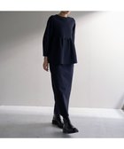 【アンフィーロ 自由区/UNFILO】のポリエステルフォルム Iラインスカート ネイビー|ID: prp329100004143336 ipo3291000000034297832