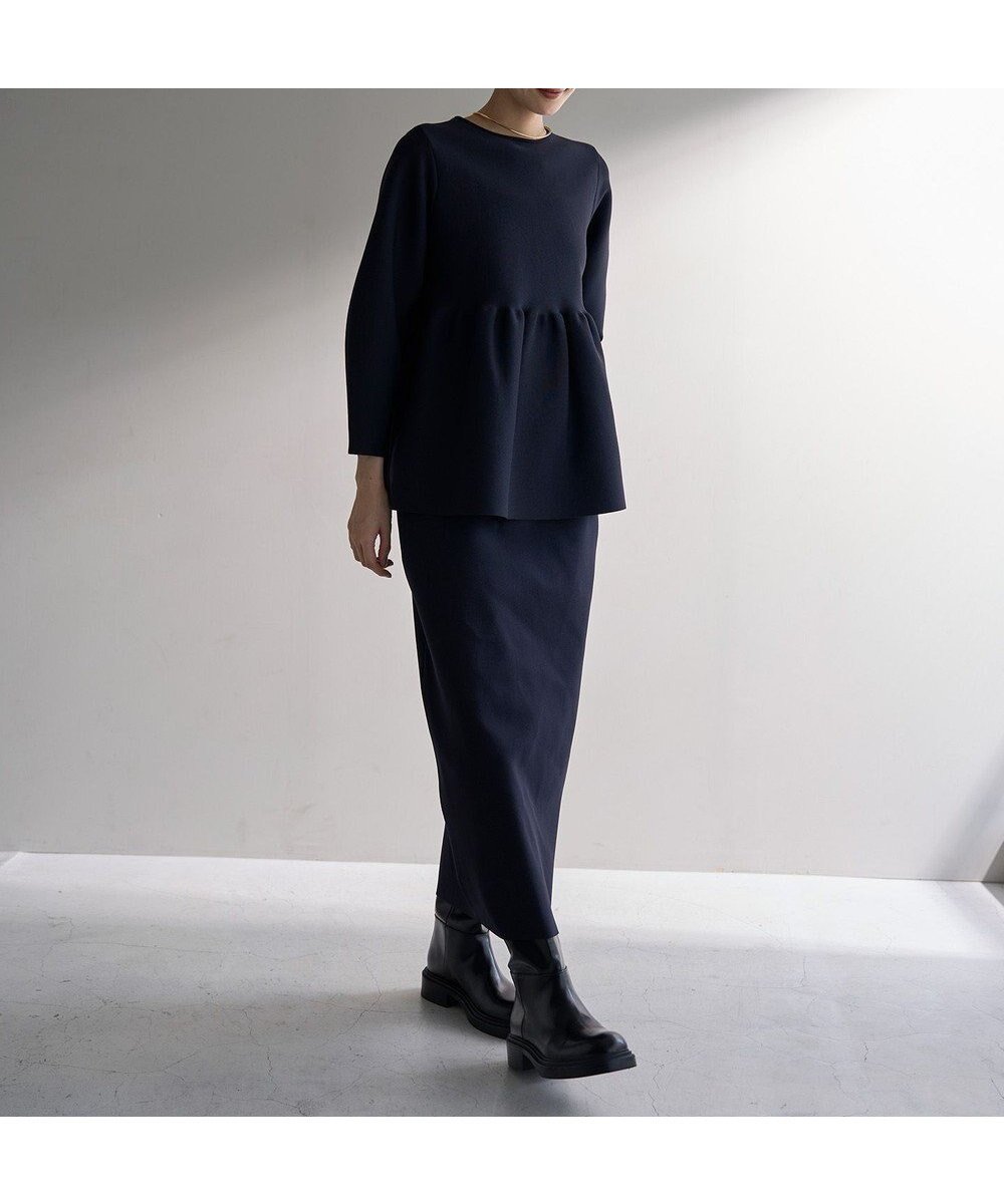 【アンフィーロ 自由区/UNFILO】のポリエステルフォルム Iラインスカート インテリア・キッズ・メンズ・レディースファッション・服の通販 founy(ファニー) ファッション Fashion レディースファッション Fashion for Women スカート Skirts おすすめ Recommended / Our Picks ウォッシャブル Machine Washable カーディガン Cardigan, Knitwear ストレッチ Stretch, Stretchy Fabric セットアップ Set-Up, Coordinated Outfit バランス Balance, Style Balance フォルム Silhouette, Form ペプラム Peplum, Flared Hem ロング Long, Long-Length A/W・秋冬 Autumn/Winter 軽量 Lightweight, Ultra Light ネイビー|ID: prp329100004143336 ipo3291000000034297832