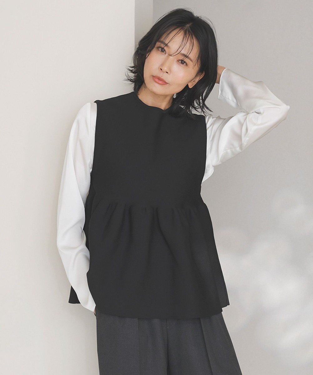 【アンフィーロ 自由区/UNFILO】の【VERY×UNFILOコラボ】2WAY ペプラムジレ インテリア・キッズ・メンズ・レディースファッション・服の通販 founy(ファニー) 　ファッション　Fashion　レディースファッション　Ladies' Fashion Online　アウター　Coat Outerwear　トップス・カットソー　Tops/Tshirt　ニット　Knit Tops　ベスト/ジレ　Gilets/Vests　インナー　Inner　ウォッシャブル　Washable　カットソー　Cut And Sew　コラボ　Collaboration　ストレッチ　Stretch　セーター　Sweater　タンク　Tank　フォルム　Form　ペプラム　Peplum　今季　This Season　A/W・秋冬　Aw・Autumn/Winter・Fw・Fall-Winter　軽量　Lightweight　ブラック|ID: prp329100004143338 ipo3291000000032641126