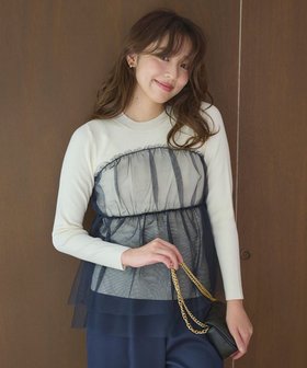 【フェルゥ/Feroux】の【先行予約・洗える】チュールコンビ ハイネックニット 人気、トレンドファッション・服の通販 founy(ファニー) ファッション Fashion レディースファッション WOMEN トップス・カットソー Tops/Tshirt ニット Knit Tops A/W・秋冬 Aw・Autumn/Winter・Fw・Fall-Winter コンビ Combination シンプル Simple セーター Sweater チュール Tulle トレンド Trend ドッキング Docking ハイネック High Neck リブニット Rib Knit ワイド Wide 洗える Washable |ID:prp329100004143459