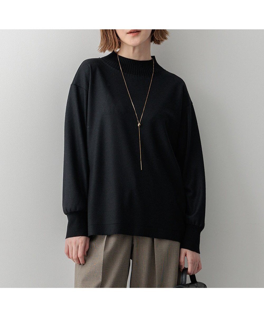 【23区/NIJYUSANKU】の【洗える】ウールミルドジャージー リブデザイン カットソー インテリア・キッズ・メンズ・レディースファッション・服の通販 founy(ファニー) 　ファッション　Fashion　レディースファッション　WOMEN　トップス・カットソー　Tops/Tshirt　シャツ/ブラウス　Shirts/Blouses　ロング / Tシャツ　T-Shirts　カットソー　Cut and Sewn　洗える　Washable　カットソー　Cut And Sew　ジャージー　Jersey　センター　Center　デニム　Denim　ベーシック　Basic　ボトルネック　Bottleneck　A/W・秋冬　Aw・Autumn/Winter・Fw・Fall-Winter　冬　Winter　再入荷　Restock/Back In Stock/Re Arrival　2024年　2024　ビジネス 仕事 通勤　Business　2024-2025秋冬・A/W　Aw/Autumn/Winter/Fw/Fall/2024-2025　ブラック系|ID: prp329100004143793 ipo3291000000031570460