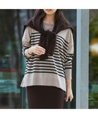 【23区/NIJYUSANKU】の【WEB限定カラーあり/洗える】ウーステッドウール ワイドシルエット ニット [WEB限定]ベージュ×ブラック|ID: prp329100004143806 ipo3291000000032687816