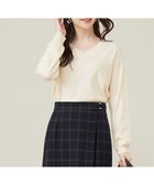 【エニィ スィス/any SiS】の【ウールブレンドシリーズ】フロント切替Vネック ニット アイボリー|ID: prp329100004143932 ipo3291000000031942420