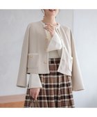 【組曲/KUMIKYOKU】の【2WAY・WEB限定】バックベロア リバーシブルジャケット 人気、トレンドファッション・服の通販 founy(ファニー) ファッション Fashion レディースファッション WOMEN アウター Coat Outerwear ジャケット Jackets ノーカラージャケット No Collar Leather Jackets クロップド Cropped コンパクト Compact ジャケット Jacket ジャージー Jersey ストレッチ Stretch ツイル Twill トレンド Trend バランス Balance パイピング Piping ベロア Velor ボトム Bottom ボンディング Bonding ポケット Pocket メタル Metal A/W・秋冬 Aw・Autumn/Winter・Fw・Fall-Winter thumbnail ベージュ系|ID: prp329100004143959 ipo3291000000028462501