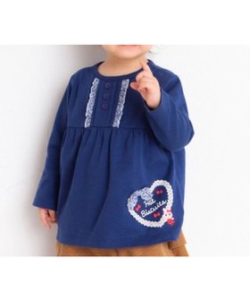 【ミキハウスホットビスケッツ/MIKI HOUSE HOT BISCUITS / KIDS】の【80-120cm】 花柄フリル 長袖Tシャツ 人気、トレンドファッション・服の通販 founy(ファニー) ファッション Fashion キッズファッション KIDS トップス・カットソー Tops/Tees/Kids A/W・秋冬 Aw・Autumn/Winter・Fw・Fall-Winter カットソー Cut And Sew フリル Frills 長袖 Long Sleeve |ID:prp329100004144147