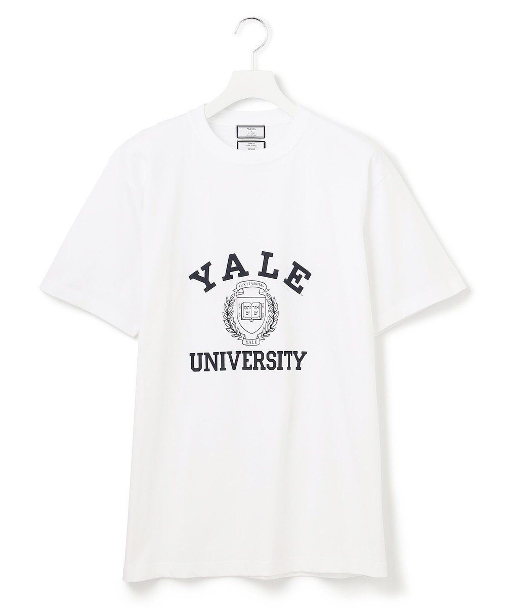 【ジェイプレスヨークストリート/J.PRESS YORK STREET】の【UNISEX】YALE×YORK STREET スクールエンブレム Tシャツ インテリア・キッズ・メンズ・レディースファッション・服の通販 founy(ファニー) 　ファッション　Fashion　レディースファッション　WOMEN　トップス・カットソー　Tops/Tshirt　シャツ/ブラウス　Shirts/Blouses　ロング / Tシャツ　T-Shirts　カットソー　Cut and Sewn　S/S・春夏　Ss・Spring/Summer　ユニセックス　Unisex　アメリカン　American　カットソー　Cut And Sew　コラボ　Collaboration　プリント　Print　夏　Summer　春　Spring　ホワイト系|ID: prp329100004144185 ipo3291000000028464784