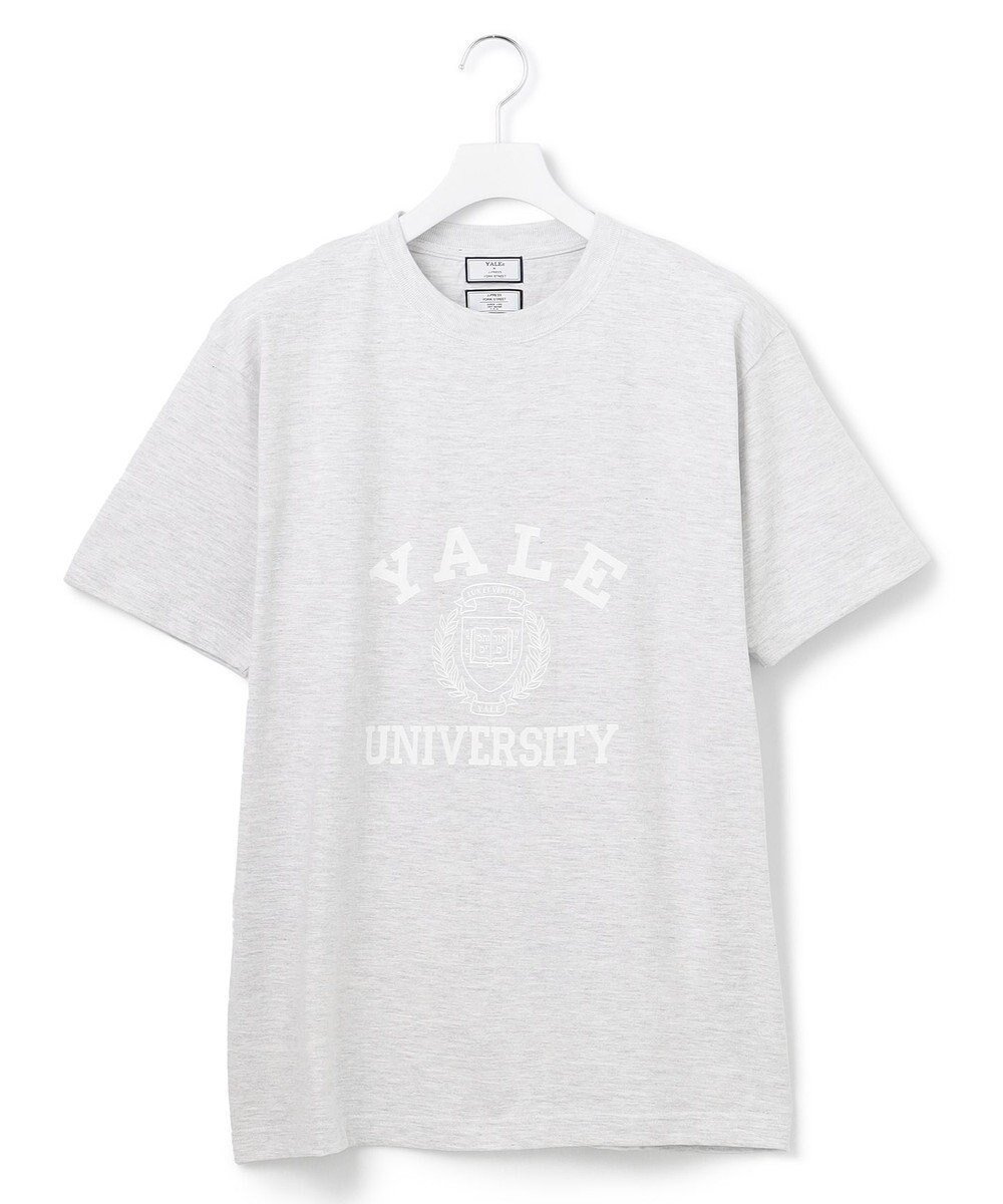 【ジェイプレスヨークストリート/J.PRESS YORK STREET】の【UNISEX】YALE×YORK STREET スクールエンブレム Tシャツ インテリア・キッズ・メンズ・レディースファッション・服の通販 founy(ファニー) 　ファッション　Fashion　レディースファッション　WOMEN　トップス・カットソー　Tops/Tshirt　シャツ/ブラウス　Shirts/Blouses　ロング / Tシャツ　T-Shirts　カットソー　Cut and Sewn　S/S・春夏　Ss・Spring/Summer　ユニセックス　Unisex　アメリカン　American　カットソー　Cut And Sew　コラボ　Collaboration　プリント　Print　夏　Summer　春　Spring　ライトグレー系|ID: prp329100004144185 ipo3291000000028464785