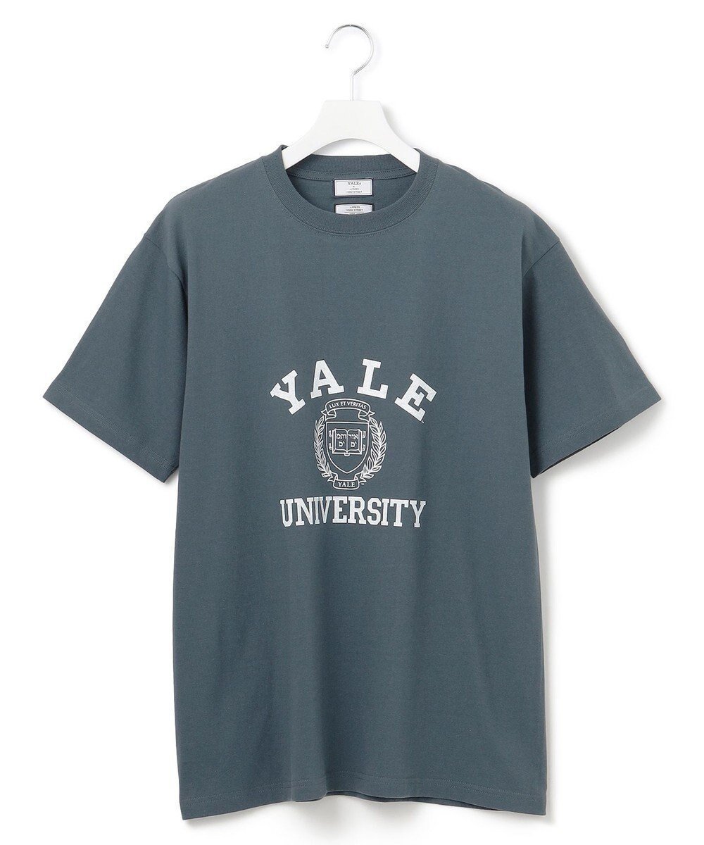 【ジェイプレスヨークストリート/J.PRESS YORK STREET】の【UNISEX】YALE×YORK STREET スクールエンブレム Tシャツ インテリア・キッズ・メンズ・レディースファッション・服の通販 founy(ファニー) 　ファッション　Fashion　レディースファッション　WOMEN　トップス・カットソー　Tops/Tshirt　シャツ/ブラウス　Shirts/Blouses　ロング / Tシャツ　T-Shirts　カットソー　Cut and Sewn　S/S・春夏　Ss・Spring/Summer　ユニセックス　Unisex　アメリカン　American　カットソー　Cut And Sew　コラボ　Collaboration　プリント　Print　夏　Summer　春　Spring　ダルブルー系|ID: prp329100004144185 ipo3291000000028464787