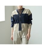 【イェッカ ヴェッカ/YECCA VECCA】の配色ZIP Vネックカーディガン Navy|ID: prp329100004144393 ipo3291000000028465725