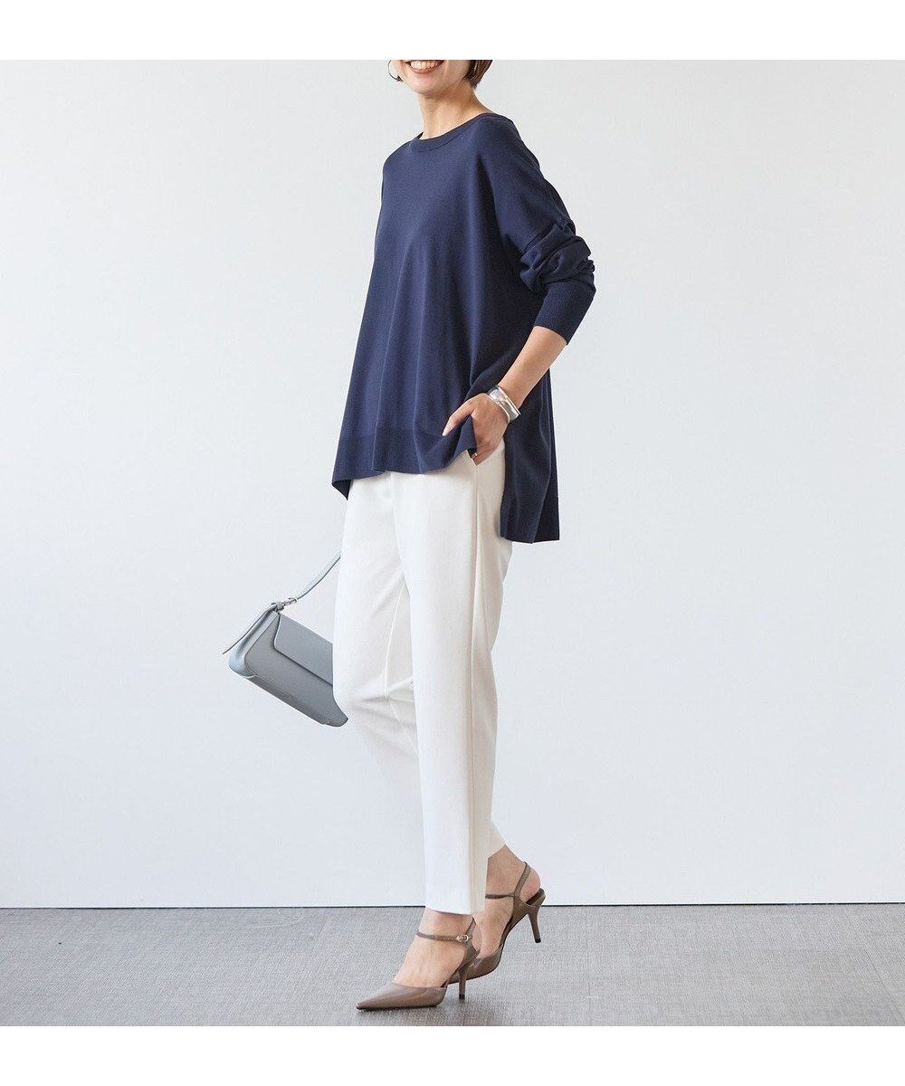 【アンフィーロ 自由区/UNFILO】のマイビューティニット クルーネック インテリア・キッズ・メンズ・レディースファッション・服の通販 founy(ファニー) ファッション Fashion レディースファッション Fashion for Women トップス・カットソー Cut & Sew Tops ニット Knit Tops & Sweaters ウォッシャブル Machine Washable カーディガン Cardigan, Knitwear 抗菌 Antibacterial, Bacteria-Resistant セーター Sweater, Knitwear タートルネック Turtleneck, High Neck 人気 Popular, Best Seller ヘムライン Hemline, Bottom Cut ペプラム Peplum, Flared Hem リラックス Relax, Relaxed Fit ワイド Wide, Wide Fit A/W・秋冬 Autumn/Winter ネイビー|ID: prp329100004144503 ipo3291000000033578855