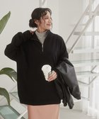 【ウィゴー/WEGO】の【ユニセックス着用ITEM】ミラノリブハーフジッププルオーバー ブラック|ID:prp329100004145941