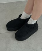 【ウィゴー/WEGO】の【暖かい】厚底ショートFムートンブーツ ブラック|ID:prp329100004147613