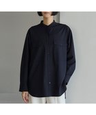 【アンフィーロ 自由区/UNFILO】の【洗える】ウールライク バンドカラーシャツ ネイビー|ID: prp329100004147652 ipo3291000000031694154