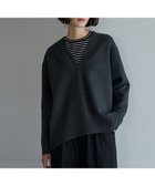 【アンフィーロ 自由区/UNFILO】の【洗える】スポンジニット ディープネック チャコール|ID: prp329100004149508 ipo3291000000032466752
