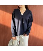 【アンフィーロ 自由区/UNFILO】のスポンジニット ディープネック ネイビー|ID: prp329100004149508 ipo3291000000036565423