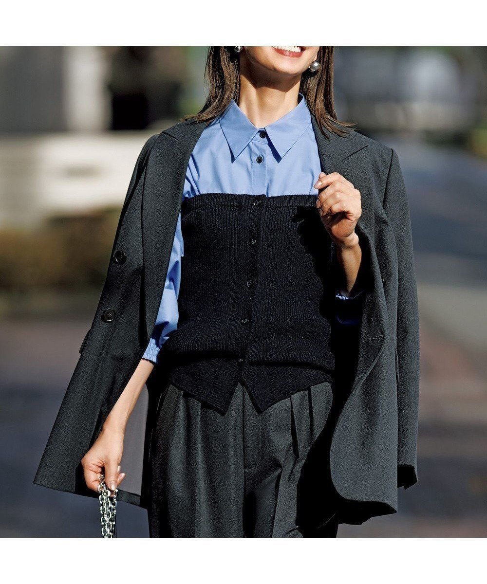 【アンフィーロ 自由区/UNFILO】のニットビスチェ 人気、トレンドファッション・服の通販 founy(ファニー) 　ファッション　Fashion　レディースファッション　Fashion for Women　トップス・カットソー　Cut & Sew Tops　ニット　Knit Tops & Sweaters　ビスチェ　Bustiers & Corset Tops / Layered Bustier Style　ウォッシャブル　Machine Washable　ストレッチ　Stretch, Stretchy Fabric　フィット　Fit, Slim Fit　フロント　Front, Front Design　リブニット　Rib Knit, Ribbed Knit　A/W・秋冬　Autumn/Winter　 other-1|ID: prp329100004149510 ipo3291000000035726313