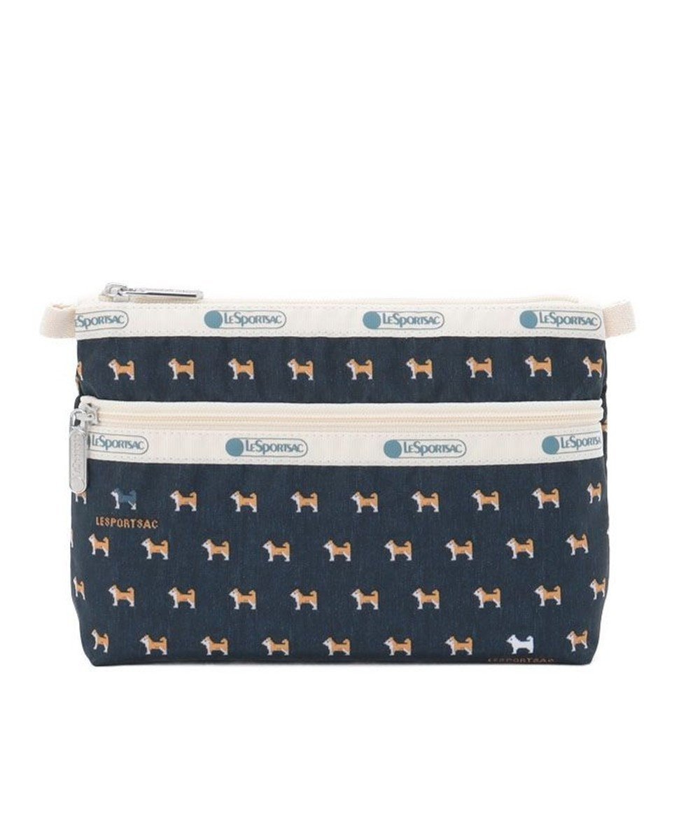 【レスポートサック/LeSportsac】のCOSMETIC CLUTCH/デニムシバピクセル 人気、トレンドファッション・服の通販 founy(ファニー) 　ファッション　Fashion　レディースファッション　WOMEN　バッグ　Bag　財布　Wallets　ポーチ　Pouches　ジップ　Zip　財布　Wallet　デニム　Denim　プリント　Print　ポケット　Pocket　ポーチ　Pouch　NEW・新作・新着・新入荷　New Arrivals　おすすめ　Recommend　犬　Dog　旅行　Travel　 other-1|ID: prp329100004150710 ipo3291000000028554288