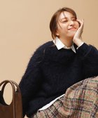 【アンフィーロ 自由区/UNFILO】の【洗える】アルパカシャギー ロングニット ネイビー|ID: prp329100004153477 ipo3291000000032603517