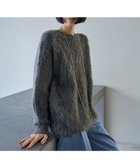 【アンフィーロ 自由区/UNFILO】の【洗える】アルパカシャギー ロングニット チャコール|ID: prp329100004153477 ipo3291000000032603520