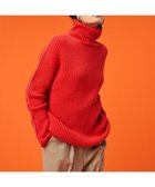 【ベイジ,/BEIGE,】の【洗える】BERTAINA / 配色リンキングタートルネックニット Red Orange×Milk Tea|ID:prp329100004154199