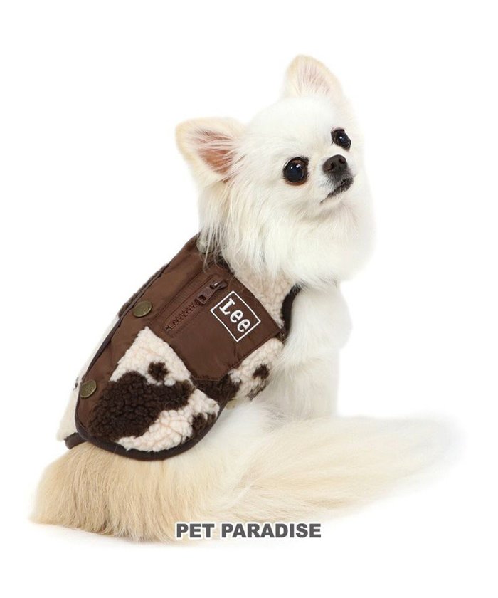 【ペットパラダイス/PET PARADISE / GOODS】のLee 牛柄 背中開きボアベスト 《 白茶》 小型犬 インテリア・キッズ・メンズ・レディースファッション・服の通販 founy(ファニー) https://founy.com/ NEW・新作・新着・新入荷 New Arrivals A/W・秋冬 Aw・Autumn/Winter・Fw・Fall-Winter イレギュラー Irregular ベスト Vest 犬 Dog ホーム・キャンプ・アウトドア・お取り寄せ Home,Garden,Outdoor,Camping Gear ペットグッズ Pet Supplies |ID: prp329100004154410 ipo3291000000028615454