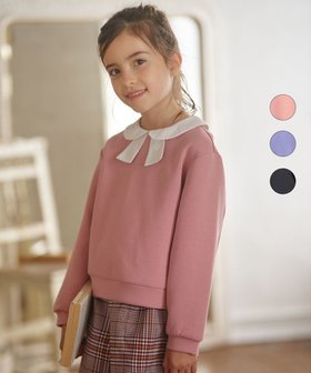 【組曲 / KIDS/KUMIKYOKU】 【110-140cm】リボンカラー トップス人気、トレンドファッション・服の通販 founy(ファニー) ファッション Fashion キッズファッション KIDS トップス・カットソー Tops/Tees/Kids A/W・秋冬 Aw・Autumn/Winter・Fw・Fall-Winter シンプル Simple スウェット Sweat ベーシック Basic リボン Ribbon エレガント 上品 Elegant 再入荷 Restock/Back In Stock/Re Arrival |ID:prp329100004154433