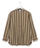 【ジェイプレスヨークストリート/J.PRESS YORK STREET】の【UNISEX】ストライプ バンドカラーシャツ 人気、トレンドファッション・服の通販 founy(ファニー) ファッション Fashion レディースファッション WOMEN トップス・カットソー Tops/Tshirt シャツ/ブラウス Shirts/Blouses NEW・新作・新着・新入荷 New Arrivals A/W・秋冬 Aw・Autumn/Winter・Fw・Fall-Winter ユニセックス Unisex おすすめ Recommend インナー Inner ストライプ Stripe thumbnail ブラウン系2|ID: prp329100004154497 ipo3291000000028622388