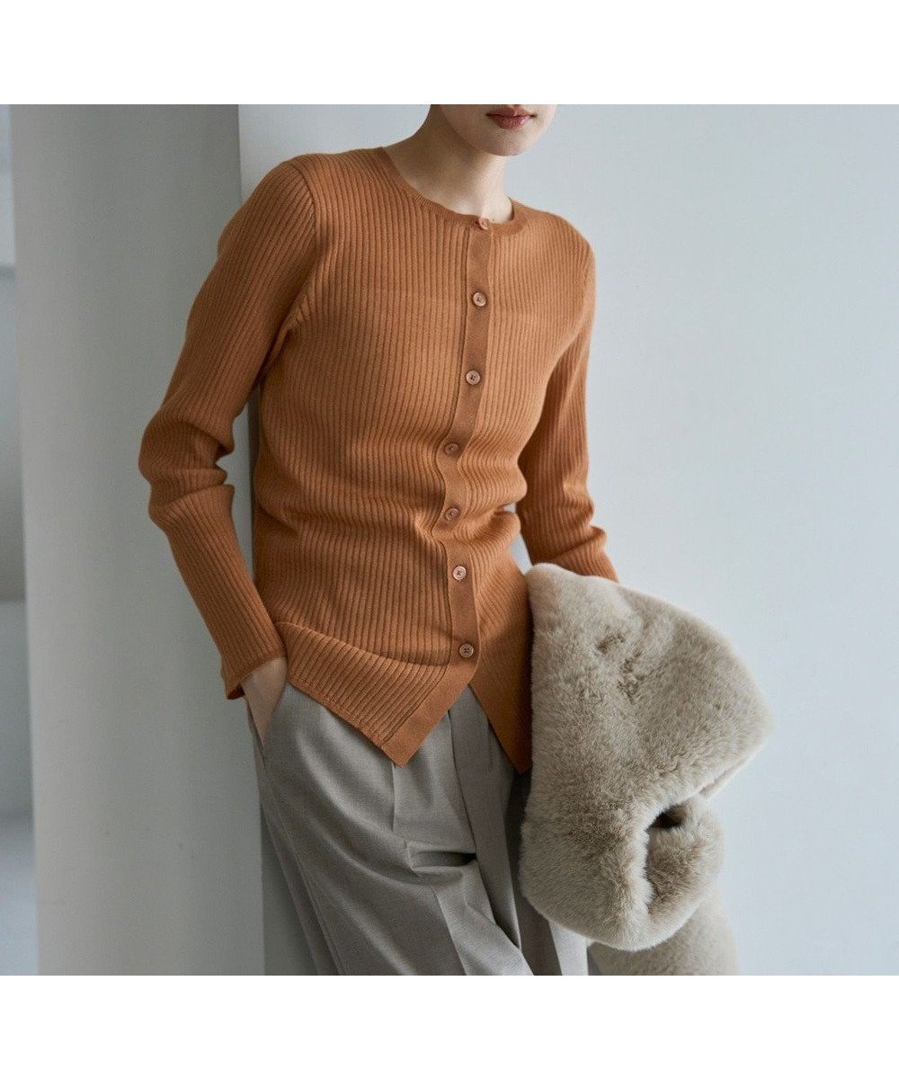【アンフィーロ 自由区/UNFILO】のシアーリブ ニットカーディガン インテリア・キッズ・メンズ・レディースファッション・服の通販 founy(ファニー) 　ファッション　Fashion　レディースファッション　Ladies' Fashion Online　トップス・カットソー　Tops/Tshirt　ニット　Knit Tops　カーディガン　Cardigans　ウォッシャブル　Washable　カーディガン　Cardigan　シアー　Sheer　トレンド　Trend　洗える　Washable　A/W・秋冬　Aw・Autumn/Winter・Fw・Fall-Winter　キャメル|ID: prp329100004154661 ipo3291000000032565845