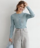 【アンフィーロ 自由区/UNFILO】のシアーリブ ニットカーディガン ブルー|ID: prp329100004154661 ipo3291000000036598826