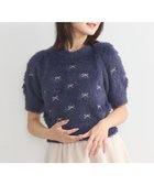 【アースミュージックアンドエコロジー/earth music&ecology】のリボン刺繍フェザーニットプルオーバー Navy|ID:prp329100004154735