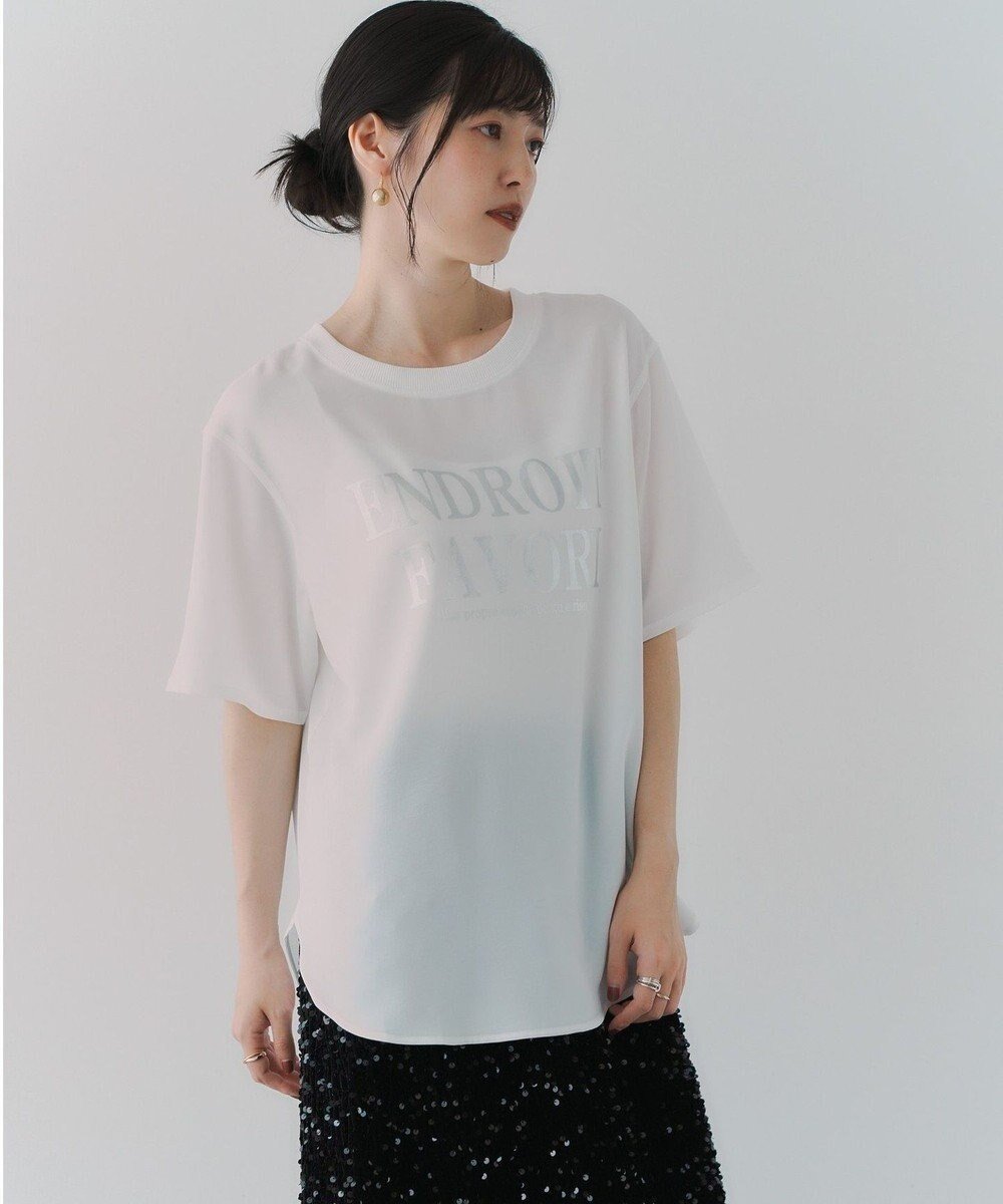 【イェッカ ヴェッカ/YECCA VECCA】の2wayジョーゼット箔プリントTee 人気、トレンドファッション・服の通販 founy(ファニー) 　ファッション　Fashion　レディースファッション　WOMEN　トップス・カットソー　Tops/Tshirt　シャツ/ブラウス　Shirts/Blouses　ロング / Tシャツ　T-Shirts　カットソー　Cut and Sewn　NEW・新作・新着・新入荷　New Arrivals　A/W・秋冬　Aw・Autumn/Winter・Fw・Fall-Winter　エアリー　Airy　カットソー　Cut And Sew　ジョーゼット　Georgette　フロント　Front　プリント　Print　ポケット　Pocket　 other-1|ID: prp329100004154783 ipo3291000000028625900