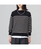 【ジェイ プレス/J.PRESS】の【洗える】SOFT TOUCH WOOL 立ち襟 ボーダー ニット ブラック×ベージュ系|ID:prp329100004154914